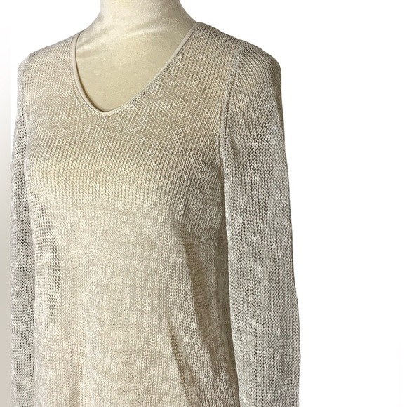 Eileen Fisher Open Knit Linen Sweater - Picture 3 of 6